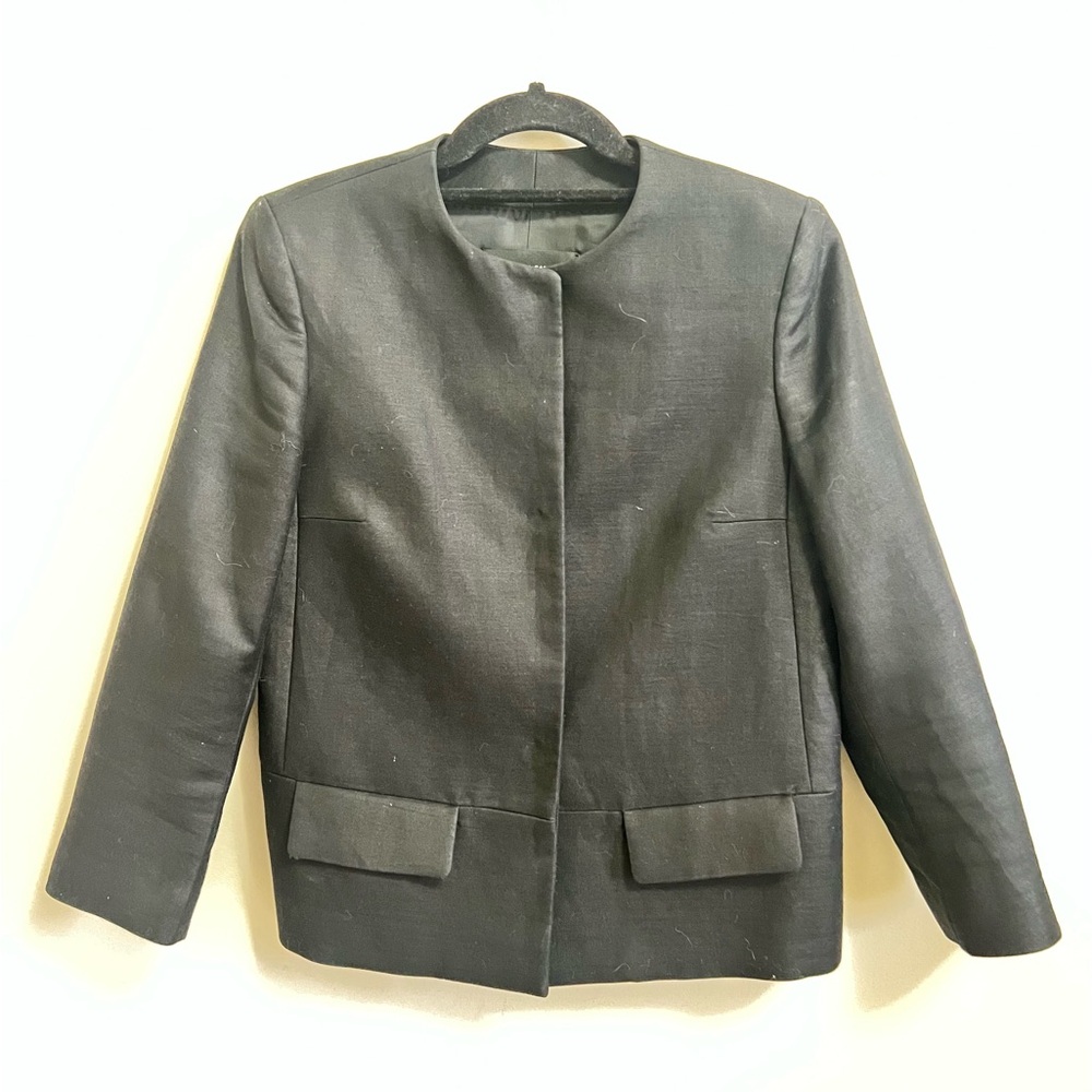 Purificacion Garcia Black Linen Blazer